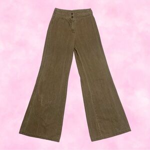 Khaki Denim Bell Bottom Flare Jeans